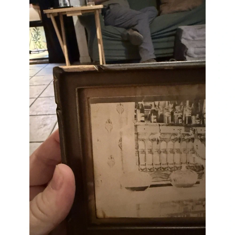 Set Of Two Vintage Picture Frames With Old Western/horse Buggy /bar Pictures